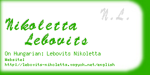 nikoletta lebovits business card